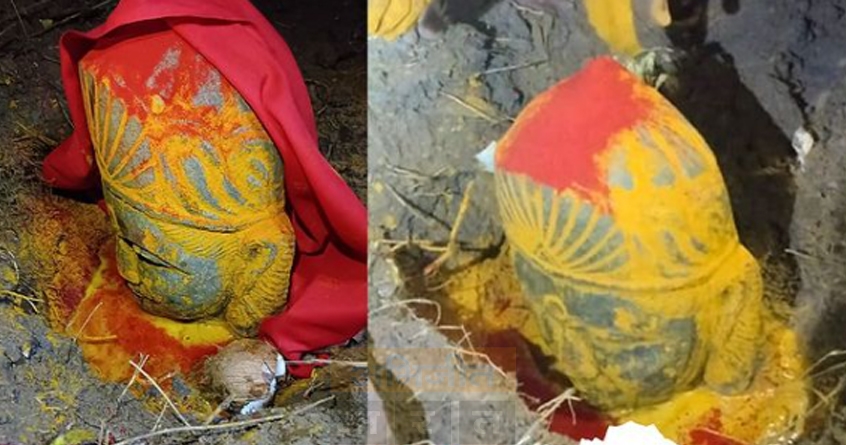 goddess-durga-idol-unearthed-before-installation-samata-nagar-nagpur - Abhijeet Bharat