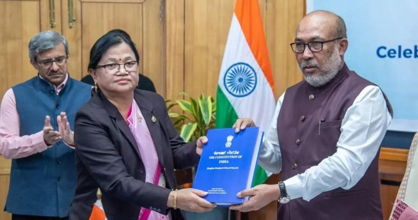 manipur-cm-launches-diglot-version-indian-constitution-manipuri - Abhijeet Bharat