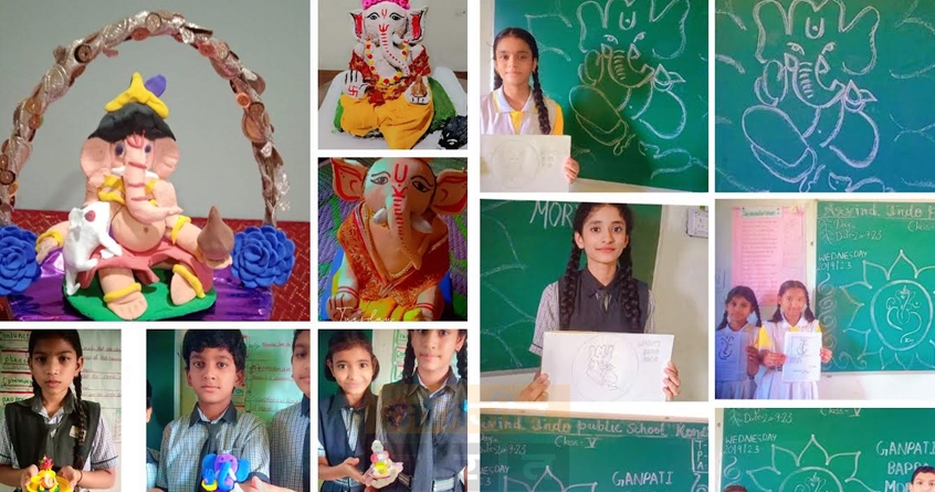 ganesh-chaturthi-students-create-environment-friendly-ganesh-idols - Abhijeet Bharat