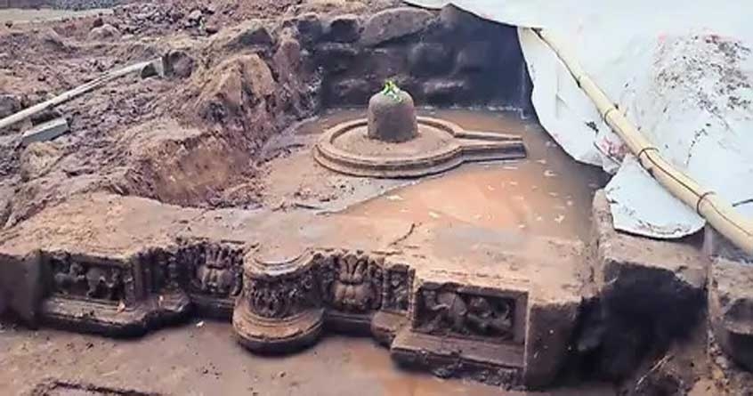 Grand Shivalinga of Yadava period found in excavation in Sindkhed Raja