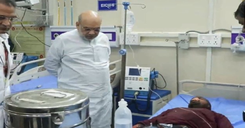 Red Fort Blast Amit Shah meets the injured NIA and forensic teams engaged in investigation